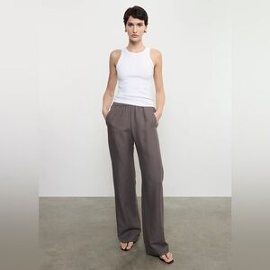 Enza Costa Gray Straight Leg Pants
